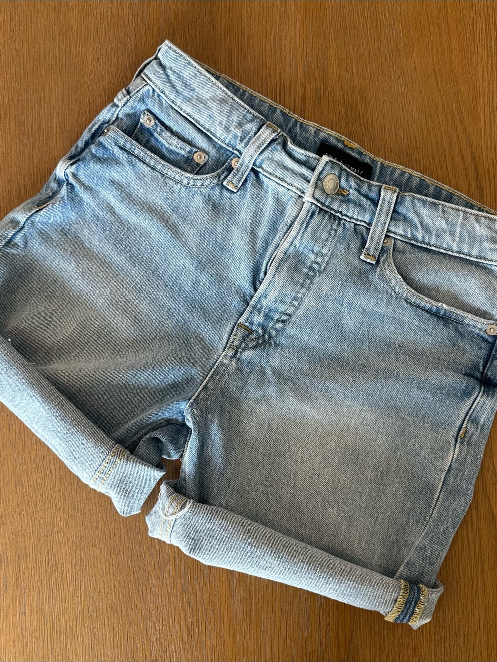 Free Assembly Light Wash Denim Women's Shorts Cuffed or Bermuda